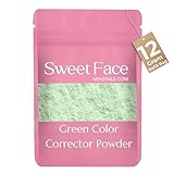 Green Corrector Refillable Pouch by Sweet Face Minerals, Redness Corrector For Face, Color Corrector For Redness, Makeup Color, Skin Makeup (12 Gram Bag)