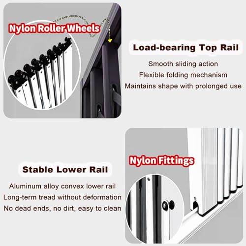 Image of Burglar Bar, 51x30in / 130x75cm Aluminum Alloy White Customizable Removable, for Apartment Patio & Balcony Doors Easy Install Safety Guard