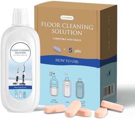 Nukisa 5 Bottles Compatible with Tineco Cleaning Solution 500ml Per Bottle Orange Flavors Floor Cleaner Compatible with All Robot Vacuums with Mopping and Cordless Wet/Dry Vacuum (Orange Flavors)