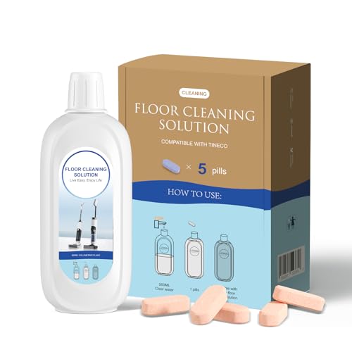 Nukisa 5 Bottles Compatible with Tineco Cleaning Solution Pet 500ml Per Bottle Orange Scents Floor Cleaner Compatible with All Robot Vacuums with Mopping and Cordless Wet/Dry Vacuum (Orange Scents)