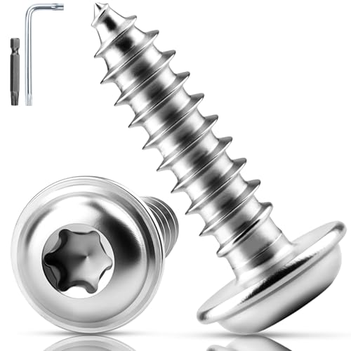 TXXATX 120 Pièces Vis à Tôle Inox M4x16 mm Vis Penture Torx Acier Inoxydable A2 V2A Autotaraudeuse à Tête Plate avec Rondelle pour Panneaux Acoustiques Tables Chaises Bibliothèques Armoires Meubles