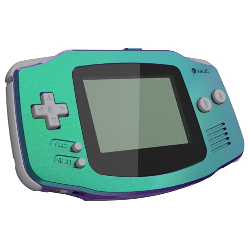 Image of IPS Ready Upgraded eXtremeRate Chameleon Green Purple Replacement Shell Full Housing Cover & Black Screen Lens for Gameboy Advance - Compatible with Both IPS & Standard LCD - No Console & IPS Screen