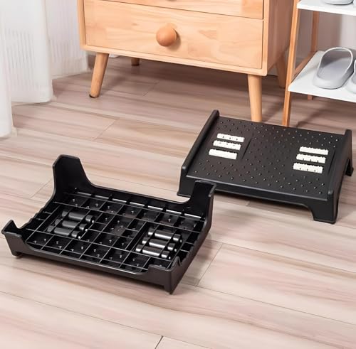 Image of Foot Rest for Office Chair with Acupressure Points and Roller Ergonomic Footrest for Office Desk with Foot Rest Under Table Foot Stool for Home Office Table And Sofa Massage Rollers Foldable Footrest Home