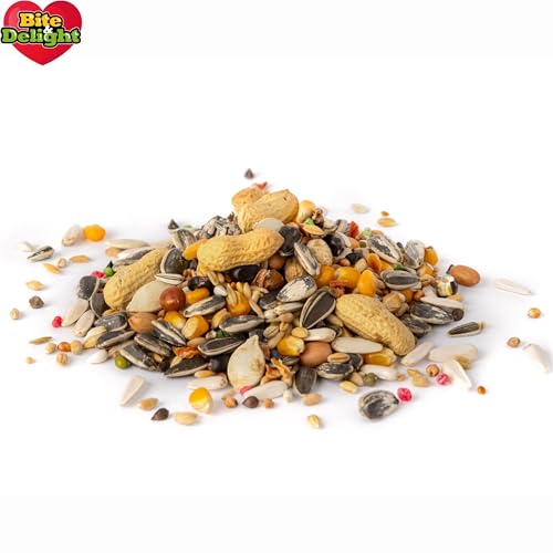 Bite & Delight 3kg Papageienfutter Großsittichfutter Futter for Grosse Papageien für Aras Amazonen Graupapageien Kakadus Vitaminreich Vogelfutter