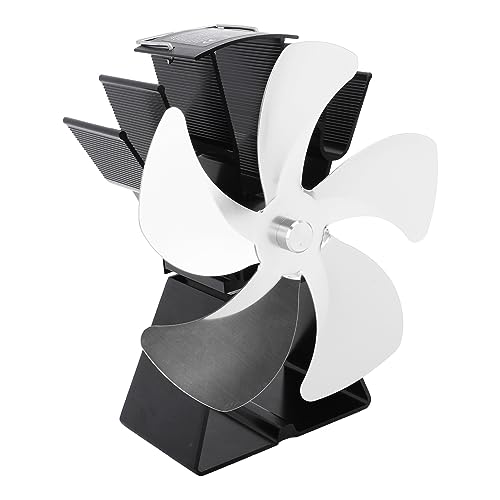 Ventilador de Estufa de Madera, Ventiladores Térmicos de Aleación de Aluminio en Aleación Caliente para la Estufa de Gas (SILVER)