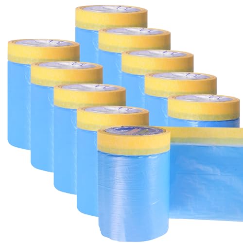 VOXVEPHY 10 Rolls Pre-Taped Masking Film