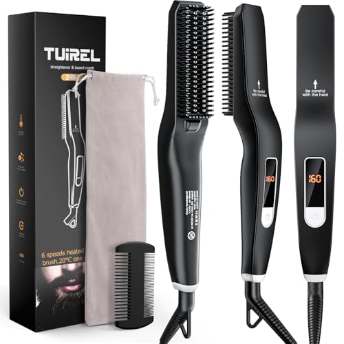 Tuirel Beard Straightener For Men, 2 In 1 Heated Beard Brush cover