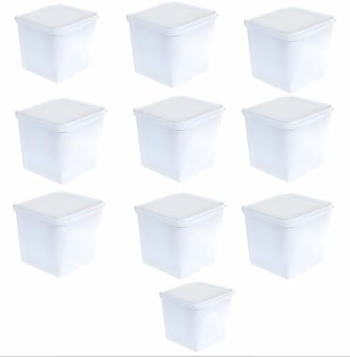 10 Pack 5L White Ice Cream Storage Containers with Lids – Reusable Food Storage Tubs for Ice Cream, Frozen Desserts & Kitchen Storage