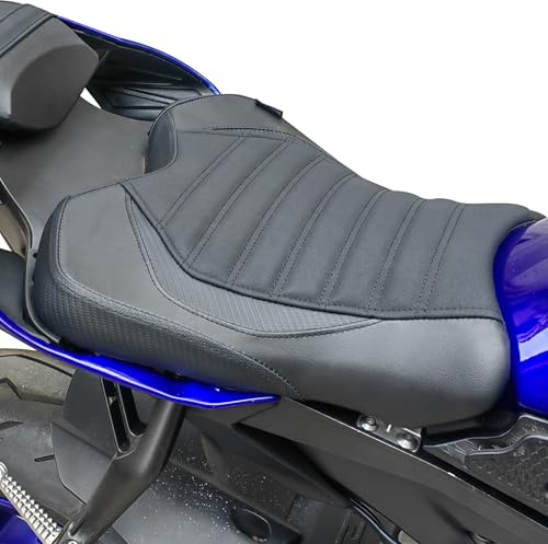 Motorcycle Rider Seat for YZF-R1 YZF R1 R1M 2015-2023 Leather Front Driver Saddle Solo Cushion Pad (Black)