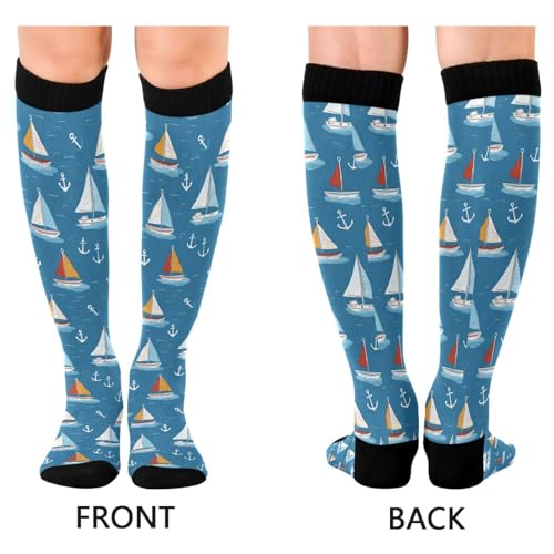 Image of Wusikd Cats Compression Socks for Women and Men Circulation Cute Long Socks for Athletic Running 1