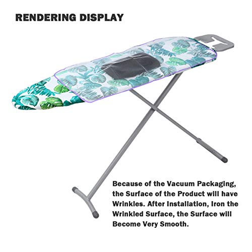 Ironing Board Cover and Pad Standard Size 15" x 54",Elastic Edges and 4 Adjustable Fasteners Make 3 Layer Padded Ironing Board Cover Surface Smoother,1 Large Protective Scorch Mesh Cloth