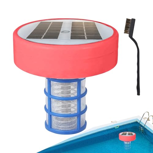 Limpiador solar de piscinas de iones de cobre - Purificador de agua flotante con luces LED multicolor, de ionización ecológico | Eliminador automático de algas para piscinas, spas y sistemas