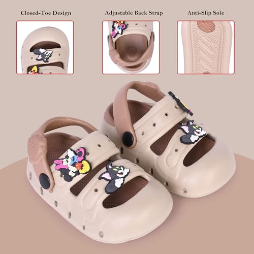 Image of GLJ Kids Comfort Clogs Sandals For Boy And Girl, 1 to 4 Years, Two-Strap Design, Easy To Wear Slip On, Dust and Waterproof, 7101