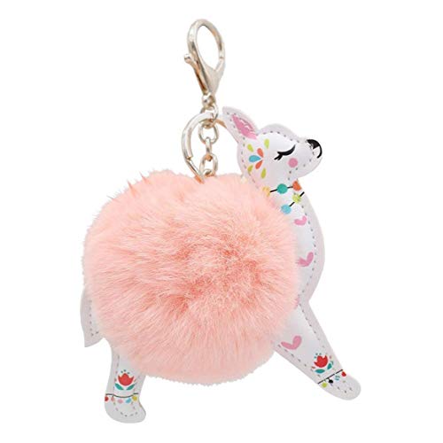 Alpaka-Haar-Kugel-hängende Handtasche Tasche Handtasche Tierzubehör Auto-blumenschlüsselring Für Frauen-mädchen Cover