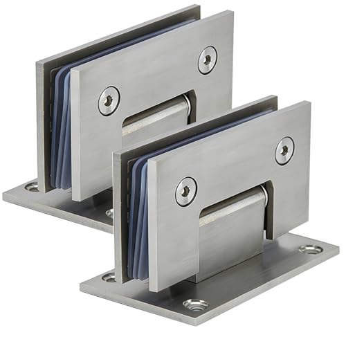 Dos clips de cristal de apertura de 90°, 8-12 mm, acero inoxidable, montaje en pared, sin marco, montaje en cristal, bisagra para puerta de ducha T-Clip
