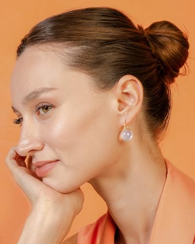 Image of Crystal Earrings for Women, Sparkly Austrian Crystal Disco Ball Earrings, 18K Gold Plated Post Drop Earrings with Colorful Spheres, Hypoallergenic & Lightweight, Ideal Gift for Her