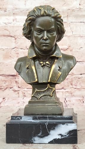 EUROPEAN BRONZE Classical Bronze Bust of Beethoven Sculpture Signed by Milo Music Art Figurine Hot Cast Decorative Handmade Gift Art