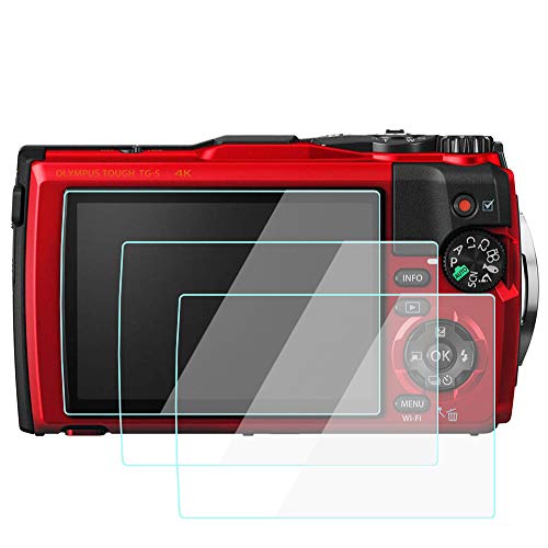 Olympus Tough TG-5 TG-4 Protector de pantalla película cristal templado 0,33 mm de espesor 9h dureza perfecta Funda para Olympus rígida tg5 tg4 Cámara Digital (2 unidades)