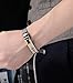 Aienid Buckle Bangle Bracelet Men Stainless Steel Mesh Belt Cross Personalized Bangle Silver 21CM