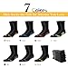 JOYNÉE 7 Pairs Men's Running Sports Week Socks Athletic Comfort Crew Socks,Black,Sock Size:10-13