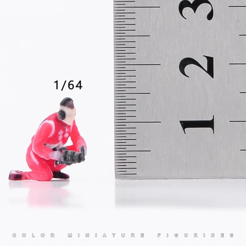 Figuras de equipo de Pit Stop escala 1/64 roja miniatura 2