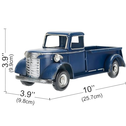 SOFFEE DESIGN 10in Collectible-Vehicles Classic Truck, Pick-up Model Iron Decorations, Collectible Figurine Desktop Car Wine Holder for Home Decor, Dark Blue - Image 6