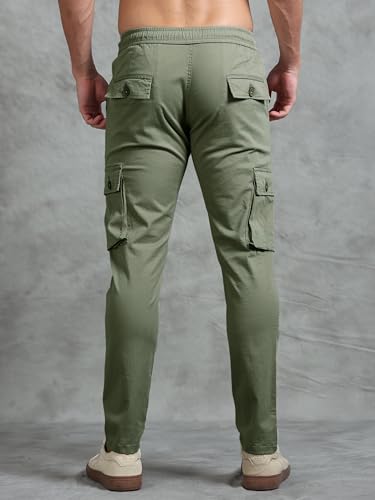 Image of Miraan Men's Regular Fit Mid Rise Cargo Pant