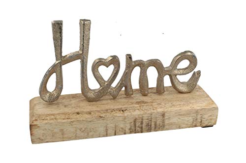 Cepewa Schriftzug Home Alu auf Holzfuß, klein