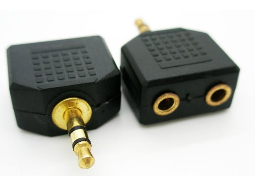 Adaptateur stéréo Jack 3.5 mm mâle vers Double Jack 3.5 mm Femelle