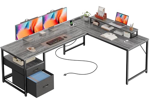 PRAISUN 63 Inch L-Shaped Desk