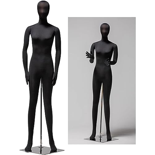 Bewegliche Schaufensterpuppe für den ganzen Körper, flexible Kleiderform, Torso, Köpfe und Arme können gedreht werden, Erwachsenenpuppe, Schneiderpuppe zum Ausstellen (schwarze Frauen)
