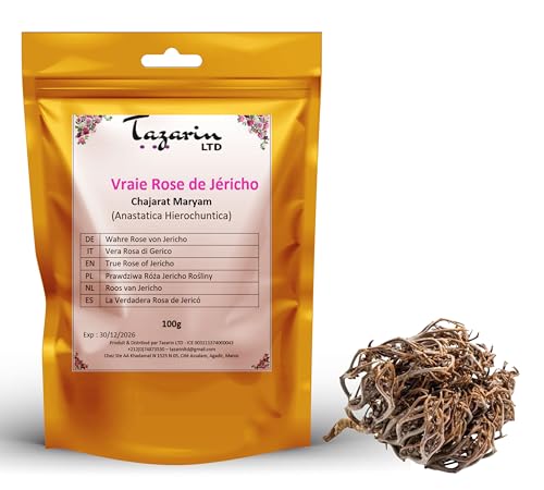 100g Rose von Jericho - Chajarat Mariam - Pflanze, die Fruchtbarkeit Fördert - Ungefähr 10 Stück - Anastatica Hierochuntica - 100% Natürlich, Rein und Ohne Zusatzstoffe | Premium-Qualität