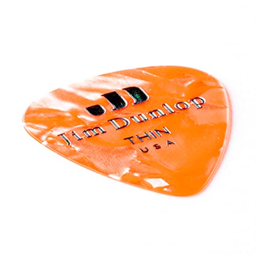 Dunlop 483 Picks GENUINE CELLULOID CLASSIC, orange Perloid, Thin - Les Beatles, Paul McCartney, John Lennon, RIngo Starr, George Harrison Dunlop 483 Picks GENUINE CELLULOID CLASSIC, orange Perloid, Thin – Image 4