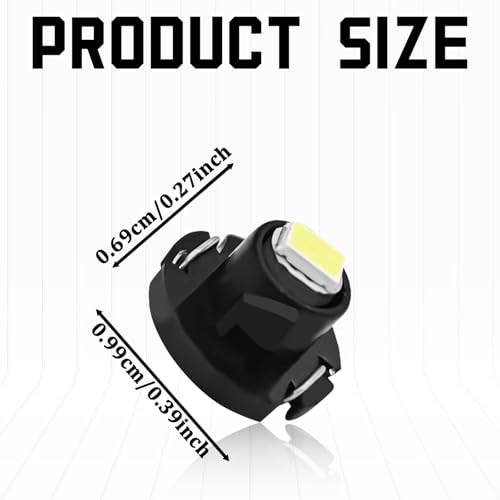 10 Bombillas LED T4.2 para Interior de Auto, Luz Blanca miniatura 2