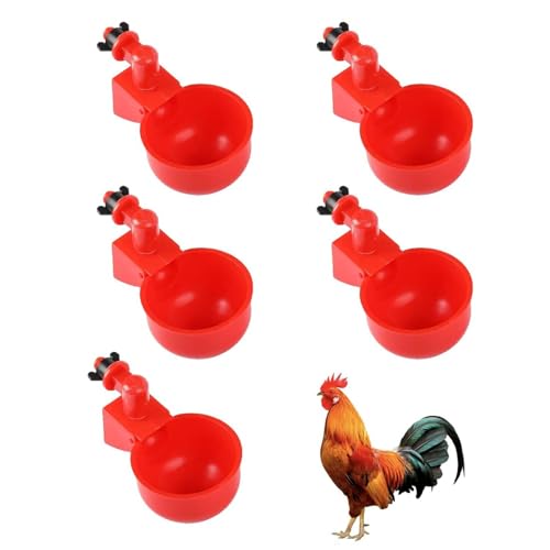 Image of 5 PCS Poultry Feeder and Drinker, Chicken Feeder and Drinker Set, Auto-Refill Water Cups for Hens and Ducks, Durable Poultry Farm Equipment, Bird Water Feeder Hanging, Easy Installation