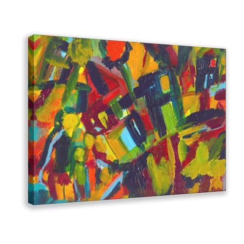 Kandinsky toile décoration murale bureau tableau abstrait suspendre 20x30cm