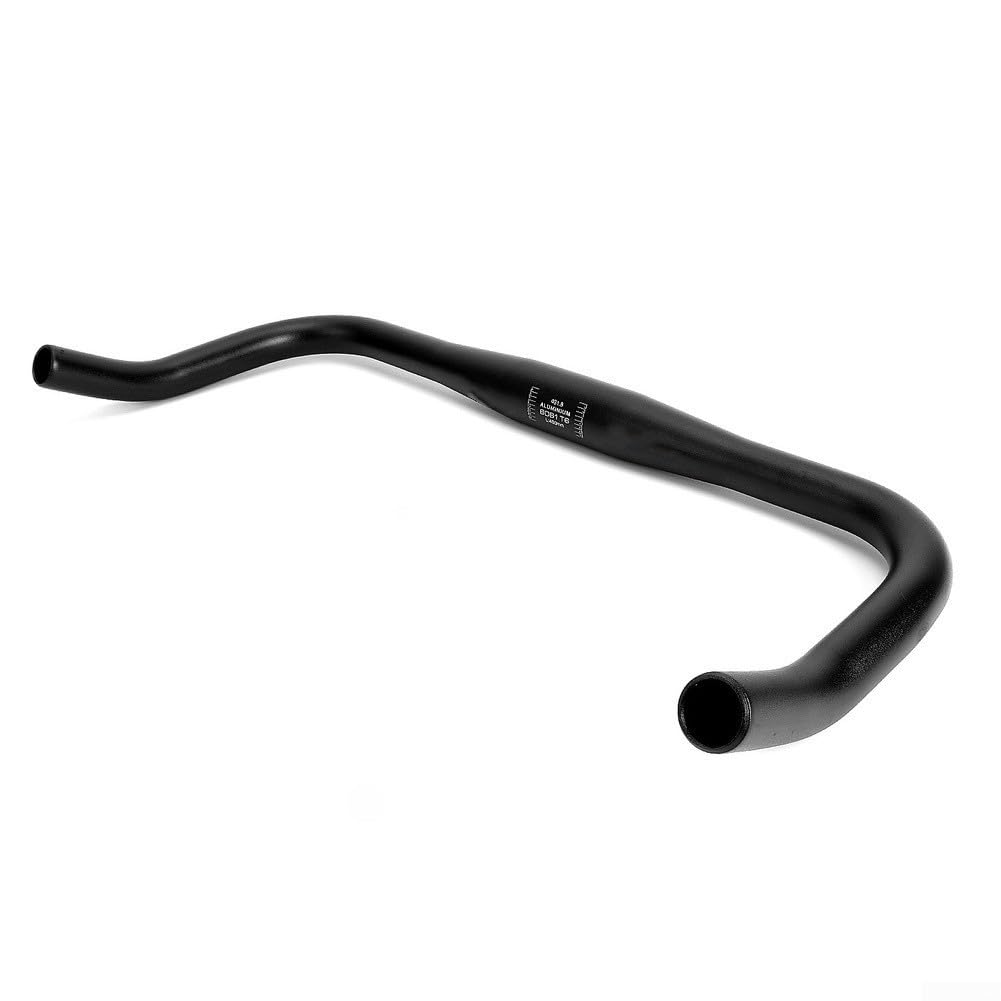 Bullhorn Manubrio in lega di alluminio da 31,8 mm per bici da strada, mountain bike, ergonomico, leggero, nero, componente per ciclismo (31,8 x 400 mm)