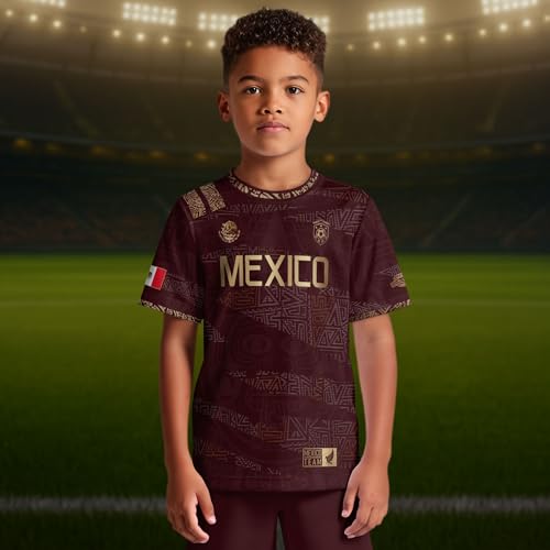 GritSon Youth Mexico Soccer Jersey, Mexican Jersey for Kids, Mexico Jerseys Kid, Mexican Soccer Jerseys for Kids 3 (L)