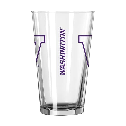 Image of Logo Brands NCAA 16 oz Pint Glass - Durable Glass With Bold Team Color- Chip-Resistant Rim Drinkware For Fans, Tailgates, Home Bars & Everyday Use