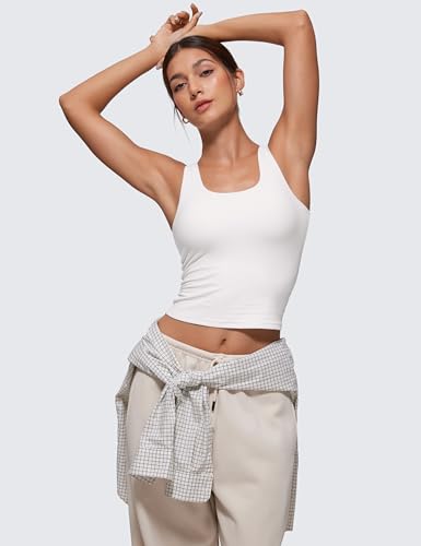 CRZ YOGA Softembrace Casual Tops for Women Soft Double Lined Scoop Neck Crop Sleeveless Shirts Basic Going Out Tanks4