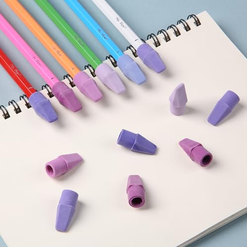 Image of Mr. Pen- Pencil Top Erasers, 120 Pack, 6 Different Purple Shade Colors | Latex-Free & No Smudge Pencil Eraser Tops