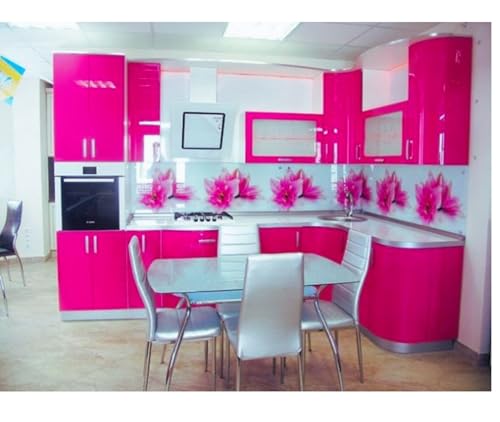 Image of CREON Light Pink Gloss Peel and Stick Self-Adhesive Removable Thicken Waterproof for Kitchen Countertop Cabinet Wardrobe(24X220 INCH, Light PNK Glossy)