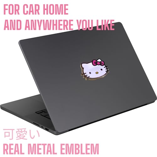 Image of Anime Car Pink Cat Cute Metal Sticker Emblem for Car & Laptop (KIT)