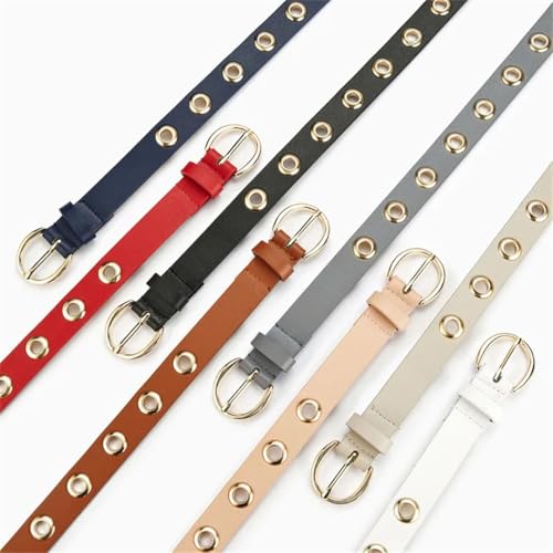 Women’S Punk Rock Studded Rivet PU Leather Belt Luxury Vintage 2.3Cm Wide Casual Waistband4