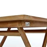 DIVERO Holztisch Gartentisch Teakholz 80 x 80 cm - 3
