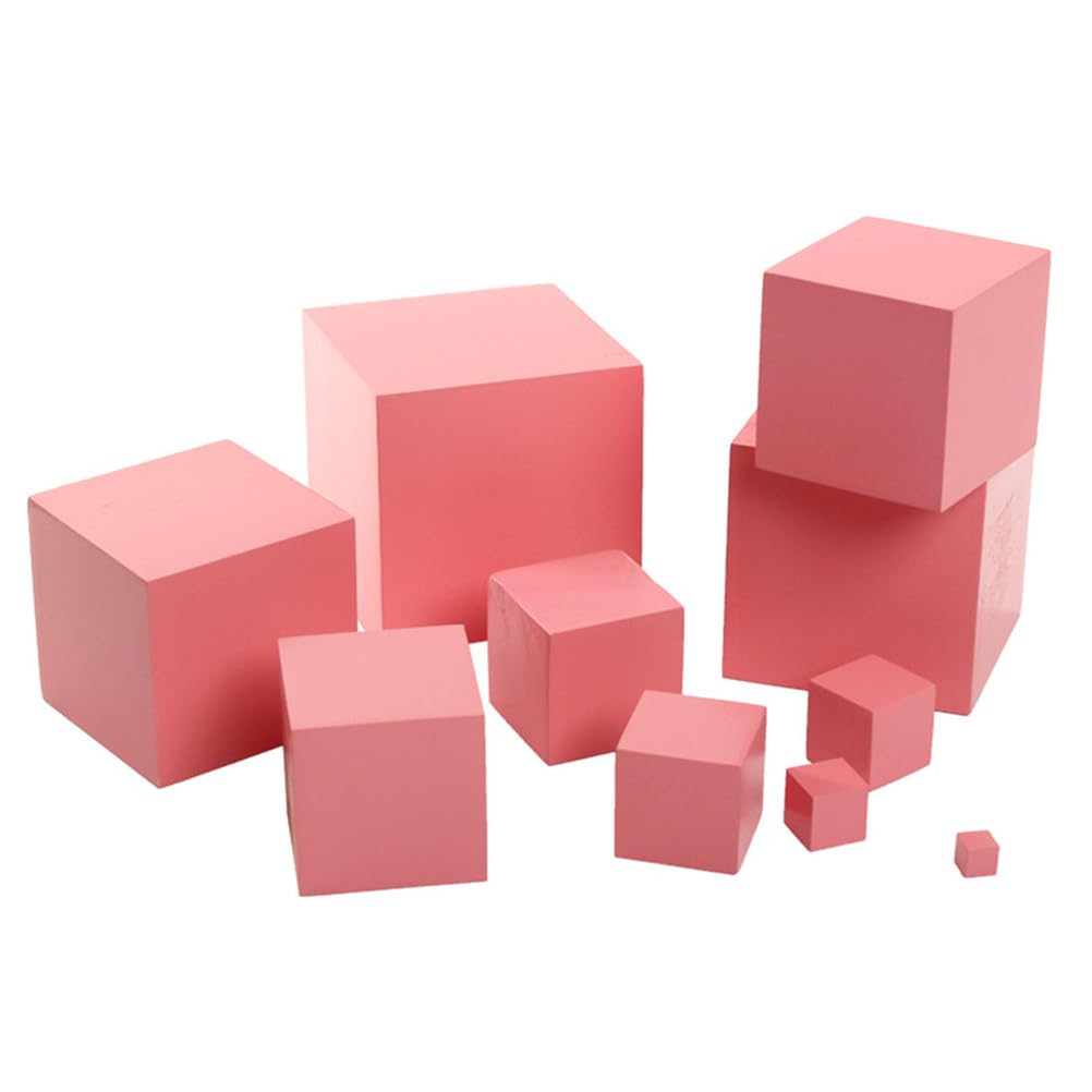 Montessori Pink Tower Cubes Set, Early Size Sensory Educational Toy