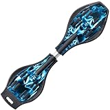 ERNAN Waveboard- Compact Lightweight Caster Board Kids/Teens. Waveboard Kinder Street Surfen Caster Torsion Skateboard Double Decks Casterboards Mit LED Leuchtrollen (HSK)