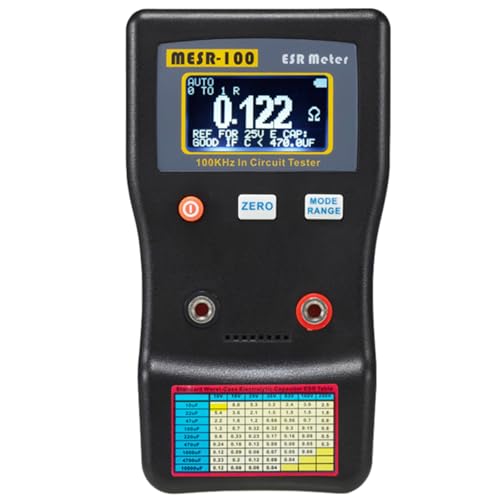 Ticfox MESR 100 Digital ESR Medidor, Automático Rango 0,001 a 100 Ω Probador De Capacitancia Probador De Condensadores De Resistencia Medidor De Ohmios Bajos para Reparación Tv/Lcd/Placa de Audio