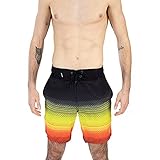 Spyder Men's Standard 9' Ombre Stripe Hybrid Board Short, Yellow, Small
