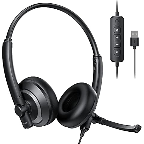 awatrue Noise Cancelling Computer Headset with Microphone USB ENC Cover